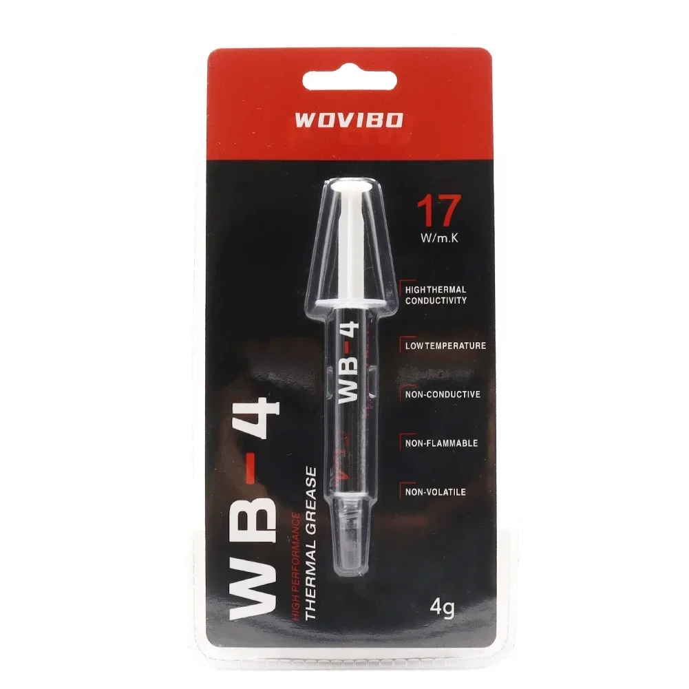 Wovibo Pasta Térmica Wb4 wb 4g 17 w M-k para Cpu Gpu Impressora Dissipador de Calor Refrigerador de Refrigeração Térmica Graxa Pasta Composto Silicone - Imagem 2
