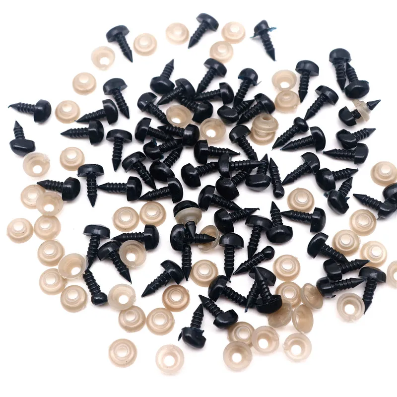 Nasi di sicurezza in plastica nera ovali per bambola Amigurumi orsacchiotto animale peluche burattino artigianato fai da te con rondelle di plastica