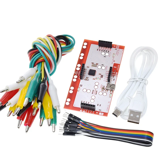 Alligator Clip Jumper Wire + Standard Controller Board DIY Kit + USB Cable For Makey, for children to learn robotics and IOT.