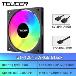 Ultra - Slim High - Performance ARGB Cooling Fan with FDB Bearing for PC Builds (3 Piece)