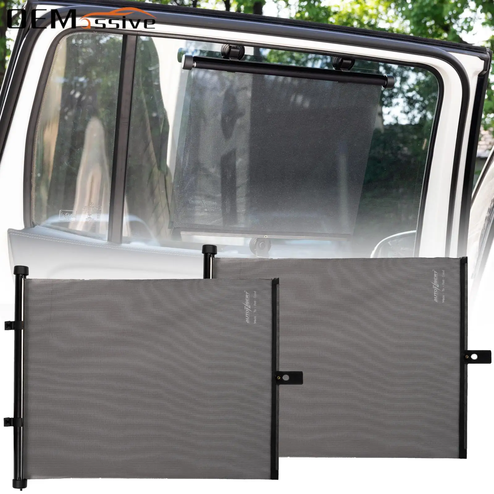 2x Universal Car Side Window Sunshade Blind Retractable Sun Shade