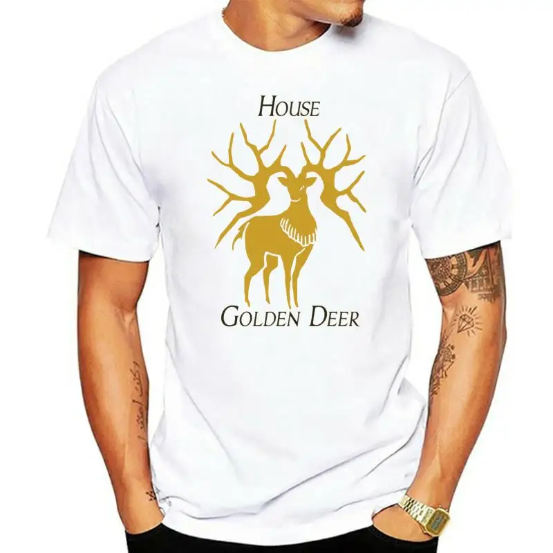 House Golden Deer T-Shirt Fire Emblem Gaming Three Houses White Men Palestre Fitness Tee Shirt