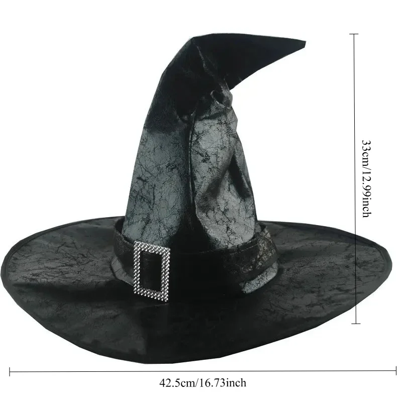 Leather Witch Wizard Hat for Halloween Cosplay Costume