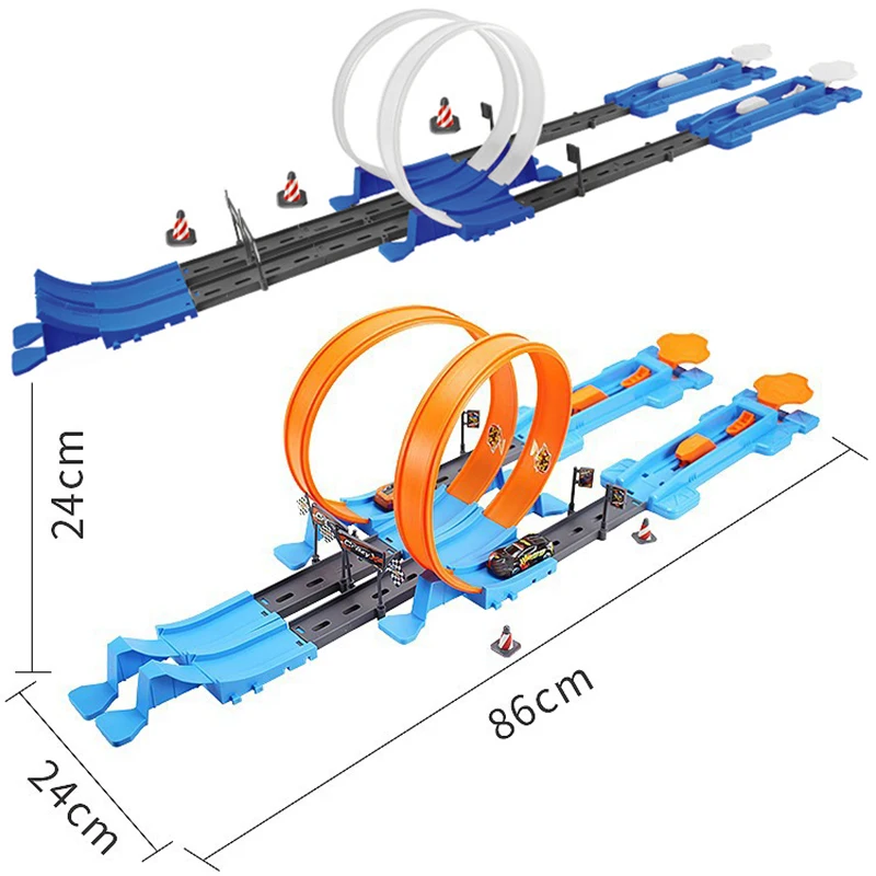 Metal Racing Car Toys with Flexible Ramp and Catapult
