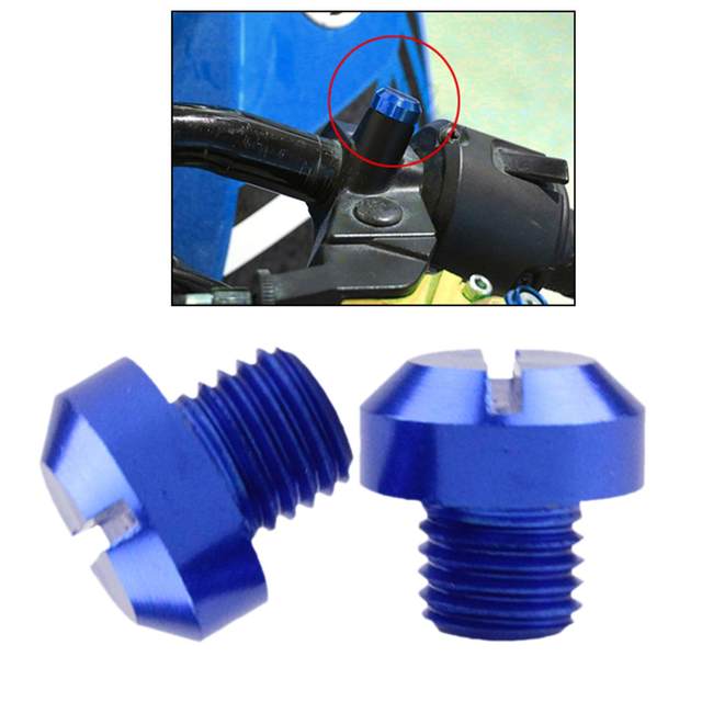 5 CNC Aluminum M10x1.25 Rearview Mirror Thread Blue Positive