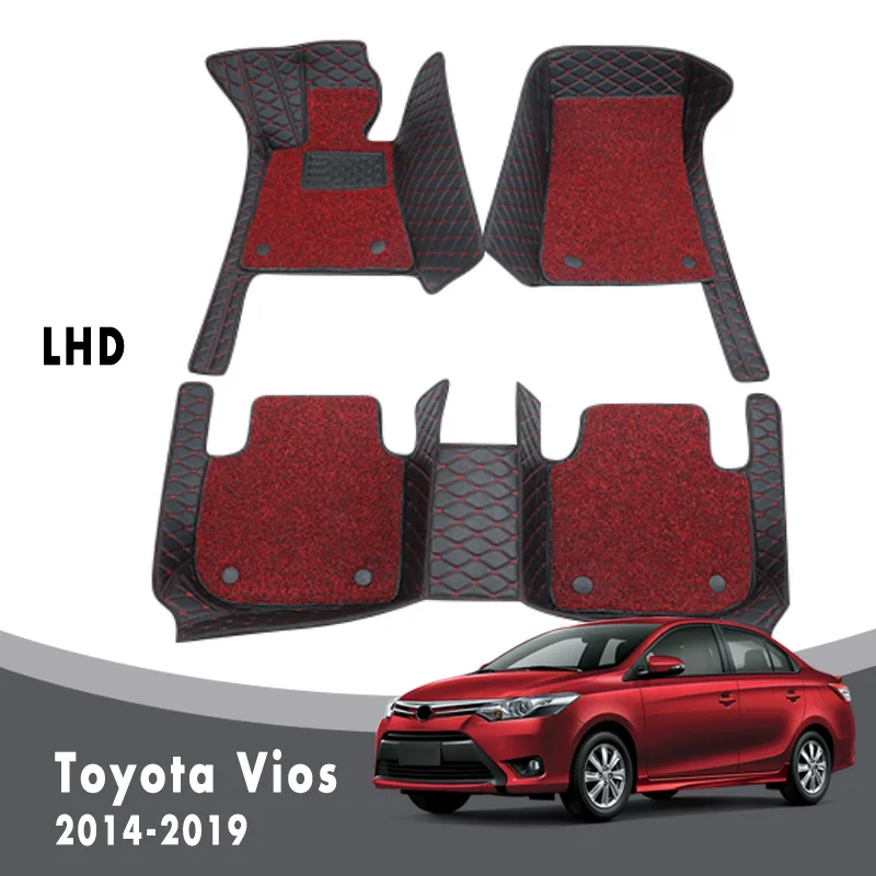 Double Layer Wire Loop Car Floor Mats Carpets For Toyota Vios Yaris