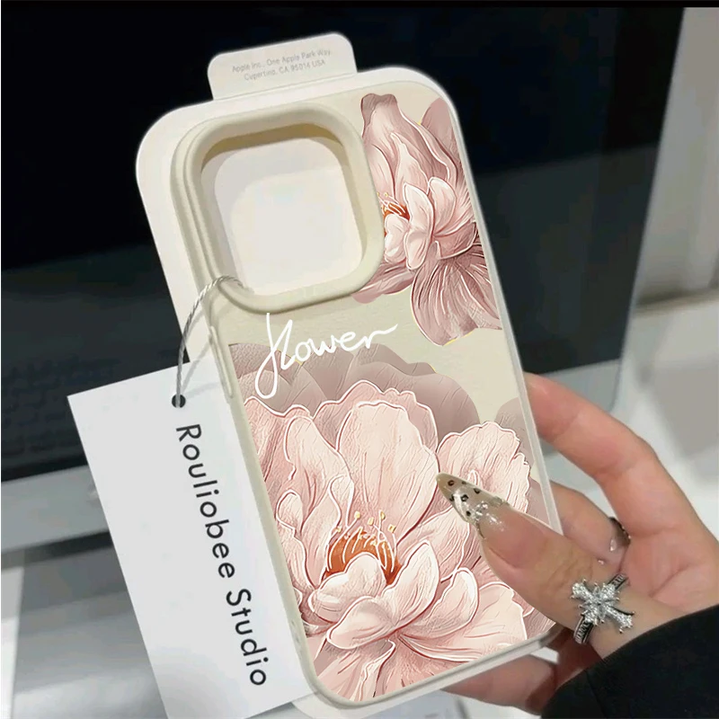Trendy Floral Peony Phone Case Cover