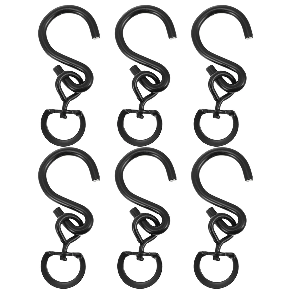 

6 Pcs Rotatable Clasp Heavy Duty Clothes Rack Planter Buckles Hooks Hanging Flowerpot Iron Swivel Rings