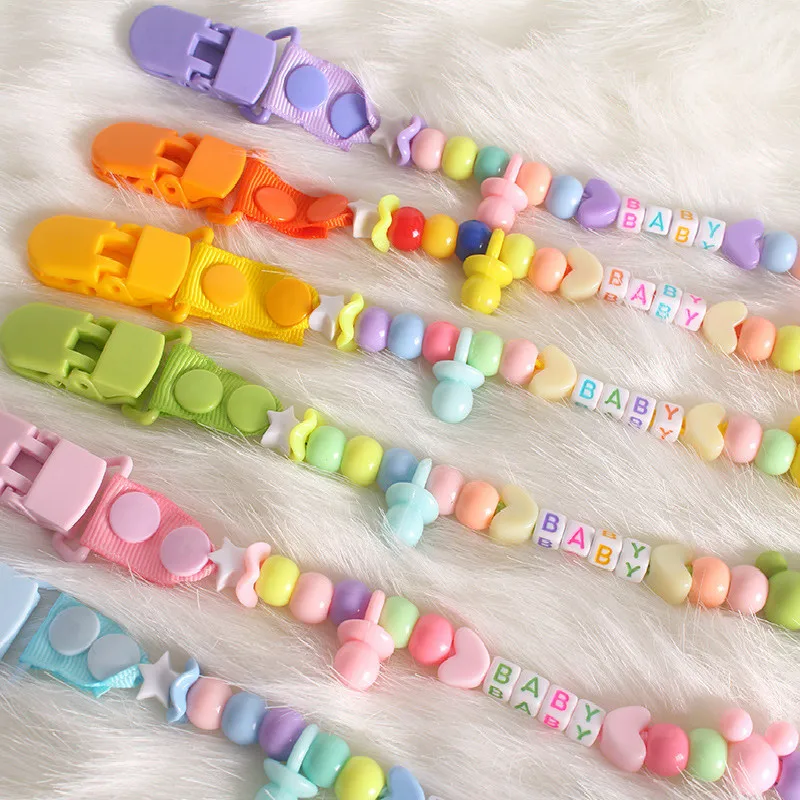 BabyPacifierClipsNewbornsBeadsAntilostChainToysNewbornBaby