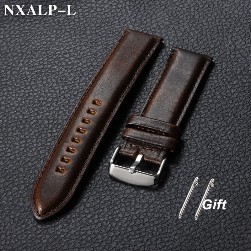 Vintage Genuine Cowhide Leather Quick Release Watch Strap - Premium Watchband Bracelet