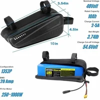 Batterie triangulaire pour vélo électrique 36V/48V, 12Ah 14Ah, batterie Li-ion pour vélo électrique avec sac étanche, chargeur et BMS de sécurité 3
