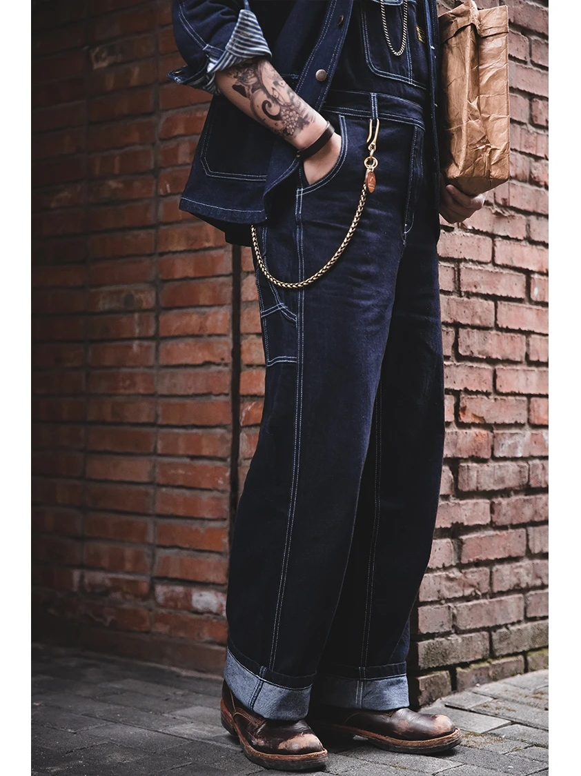 Firmranch Men/Women Denim Jeans For Men Retro Primary Overalls