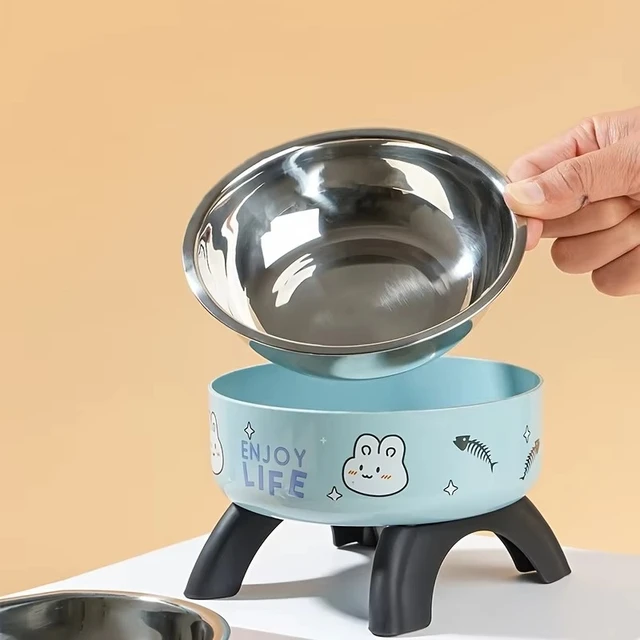 Stainless Steel Pet Bowl – Anti-Tip Elevated Design with Non-Slip Silicone Base & Chew-Proof Edge for Small Cats/Dogs Feeding 6
