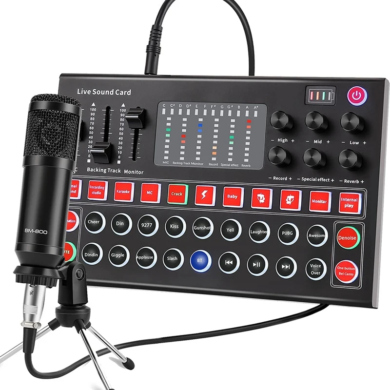 

Audio Interface,Sound Card And DJ Mixer, Used For Live Broadcast, Suitable For Family, Friends, Outdoor/Indoor,Parties