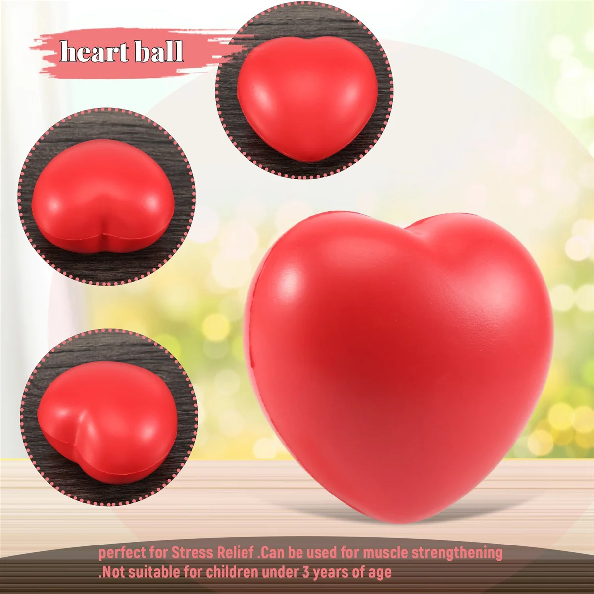Heart Stress Reliever Ball Red