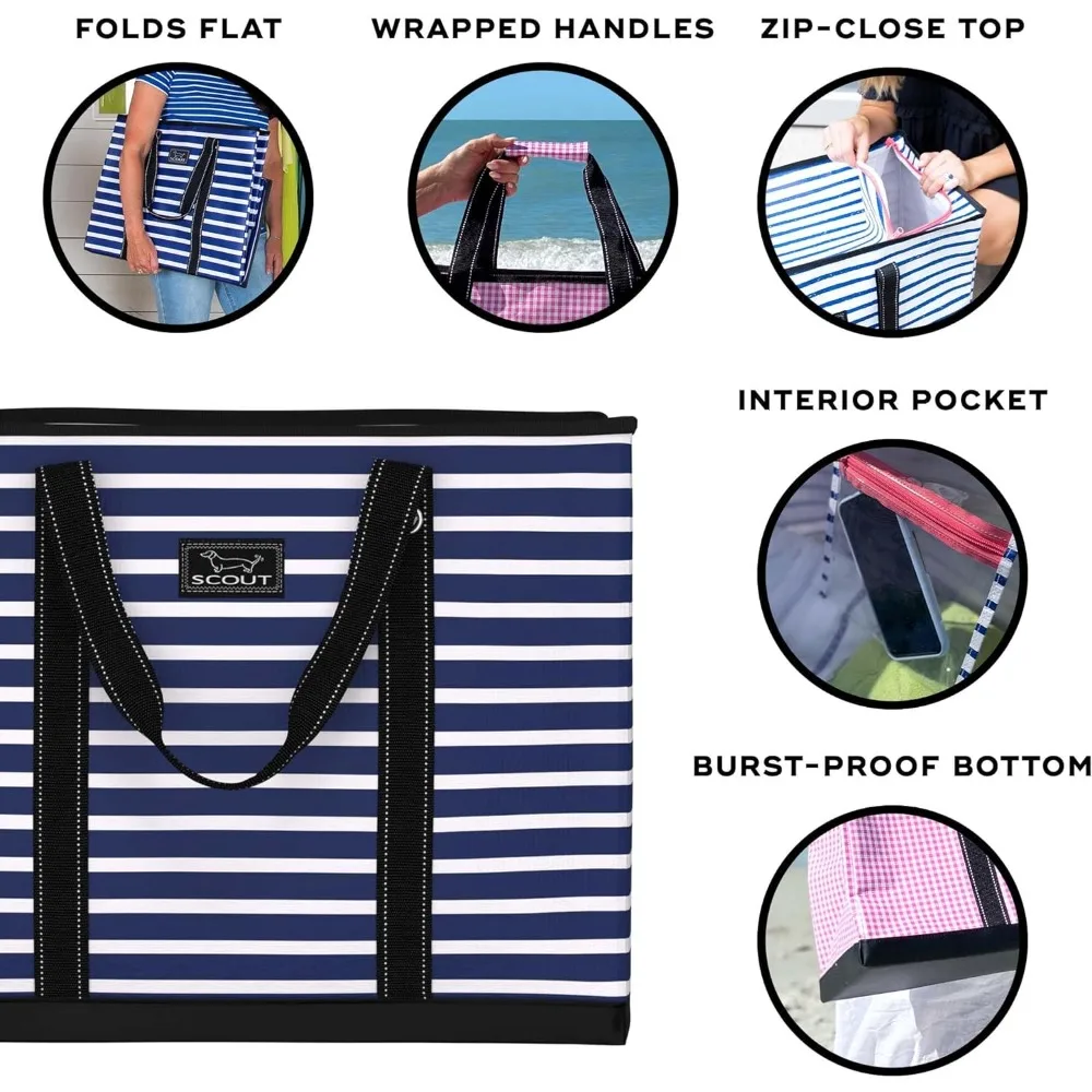 SCOUT 4 Boys Extra Large Tote Bag for Women-Utility Tote with Zipper Closure and Handles-Beach Bag, Storage, Travel Bag