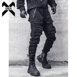 Hip Hop Tactical Cargo Pants Men Functional Multi Pocket Trousers 2024 Elastic Waist Fahsion Streetwear Pant Techwear