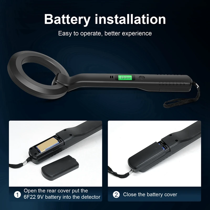 Metal Detector Handheld Alarm High Sensitivity Metal Scanner Security Checker Pinpointer Search Coil Detect Tool Durable