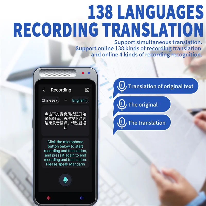 Voice Translator Language Translator Portable Audio Translator Z6 Smart Voice Translation Support 138 Language Offline In Real Time Photo Translate Machine