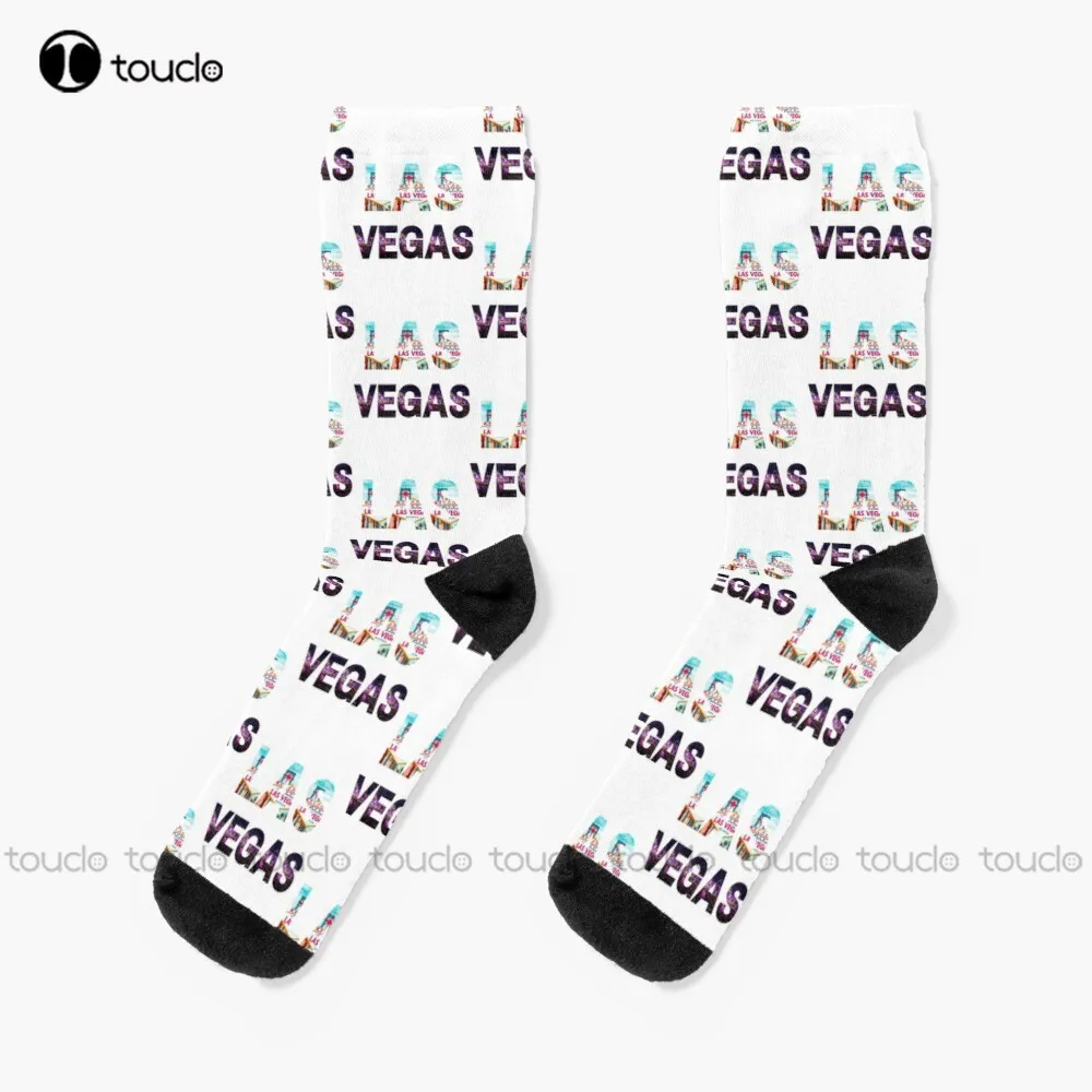 

Las Vegas Socks Personalized Custom Unisex Adult Teen Youth Socks 360° Digital Print Christmas New Year Gift Custom Gift Retro