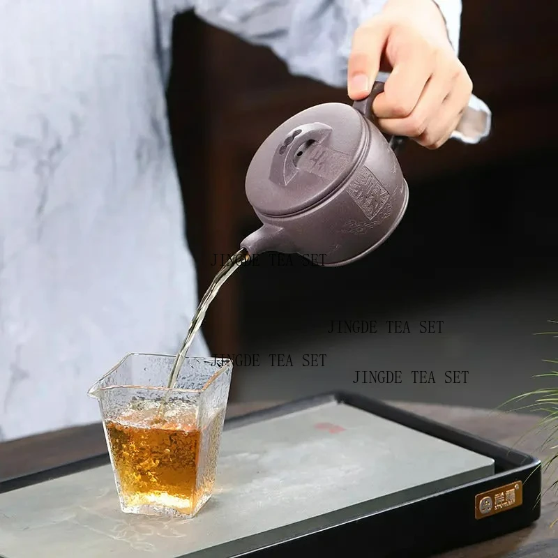230ml Yixing high-end Yixing purple clay teapot large caliber handmade mineral beauty teapot, Kung Fu tea set