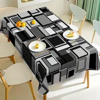 Nappe Moderne à Imprimé Géométrique 3D, Housse de Table Abstraite Élégante pour Salle à Manger, Table à Thé et Décoration d'Événements Contemporains 1