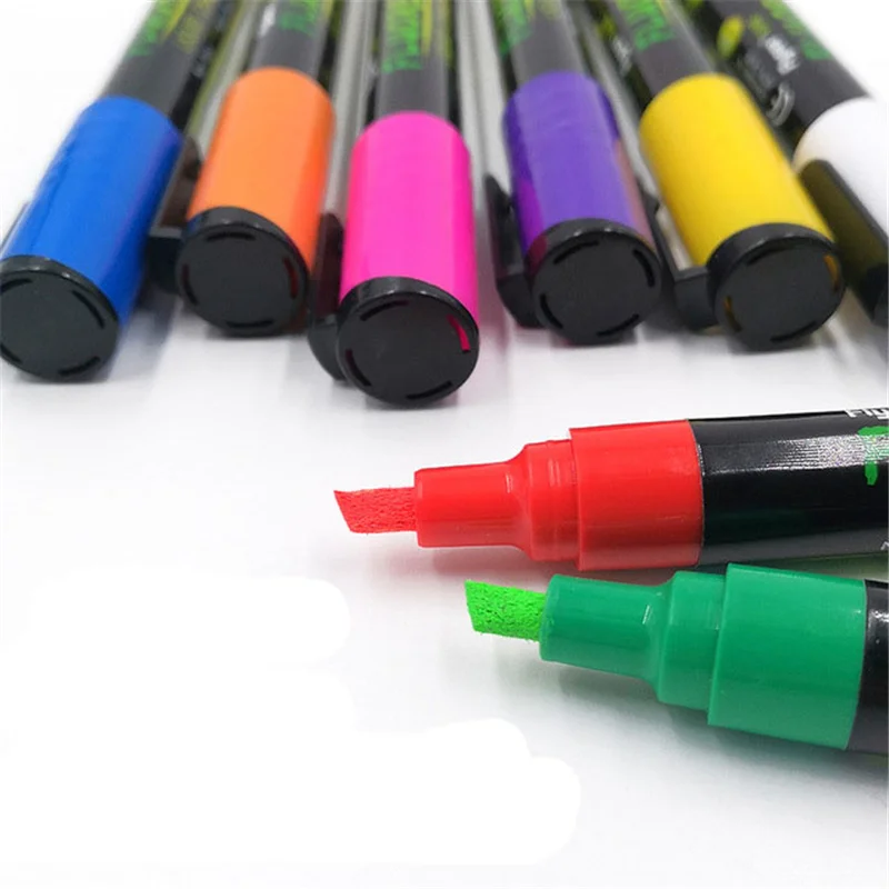 Beekeeping Tools Accessories LED Highlighter Marks Pen 8 Colors Queen Bee Marker Pen Honeybee Bevel Nib Marking Paintbrush