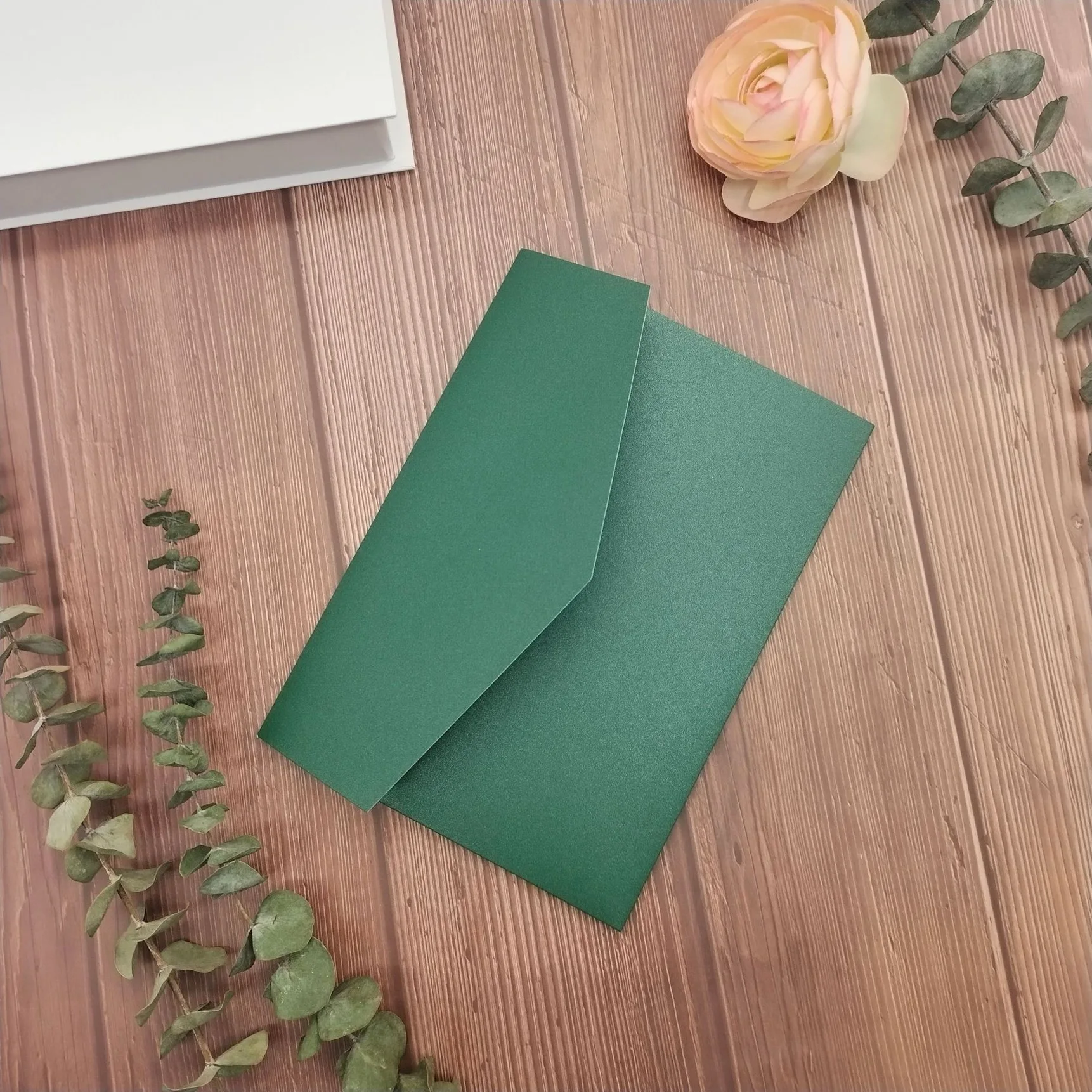 Wedding Invitations Tri-fold Pocket Wedding Invitation Cover Light Green Engagement XV Baptism Simple Invitations Envelope 20pcs
