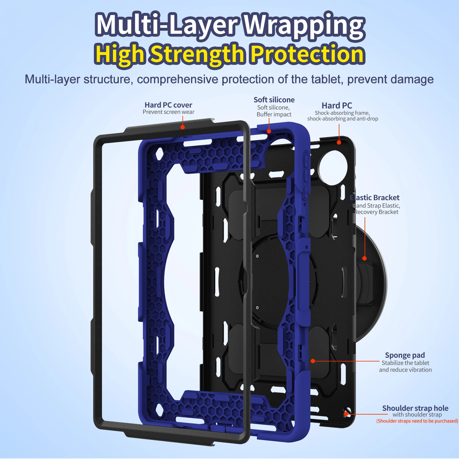 Enhanced Armor Case with 360° Rotating Stand and Hand Strap