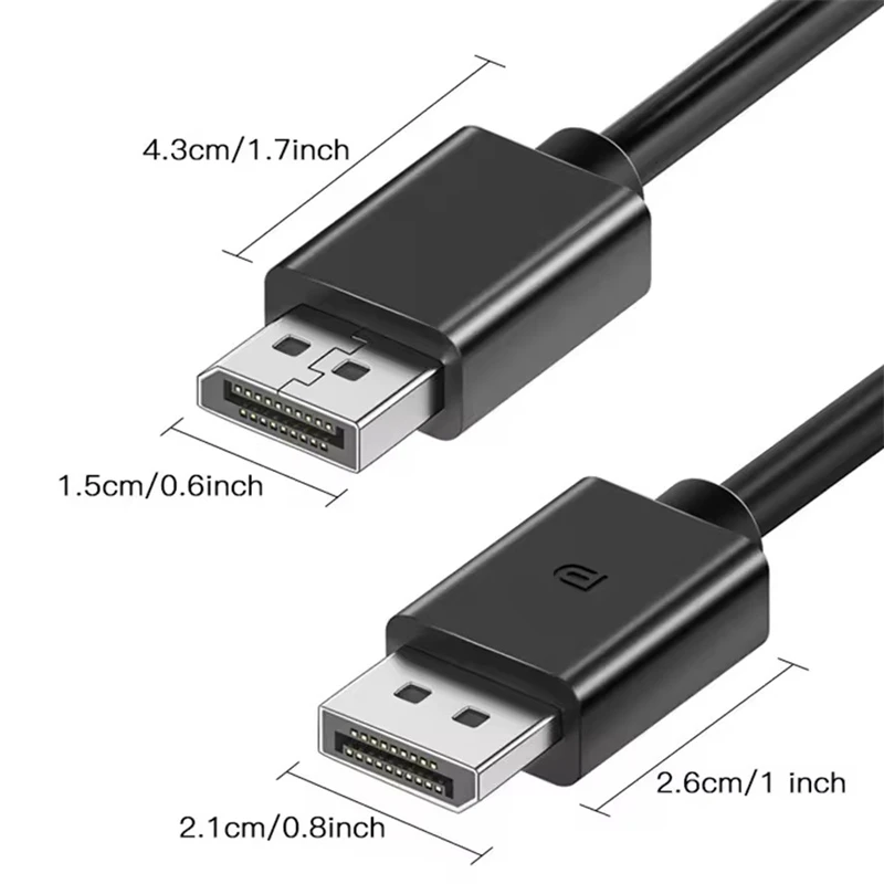 High-Quality DisplayPort Video & Audio Male-to-Male Cable for PC, Laptop, TV, and Monitor