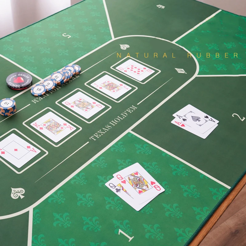 Deluxe Suede Texas Holdem Game Table Mat Nonslip Rubber Table Top
