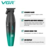 VGR Hair Clipper Cordless Hair Trimmer Professional Hair Cutting Machine Electric Clipper 9000 RPM Metal Clipper for Men V-906 3