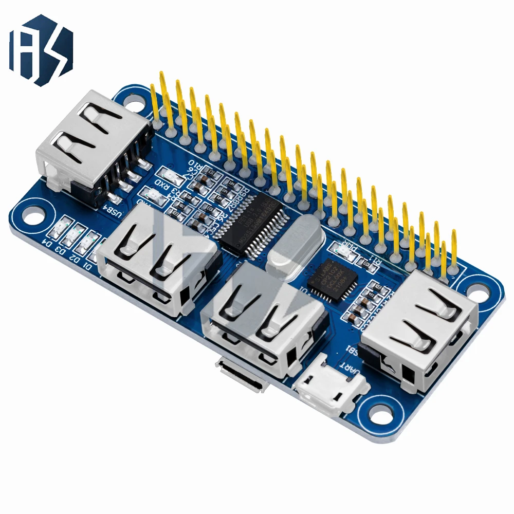 Advanced 4-Port USB HUB HAT Extension Board