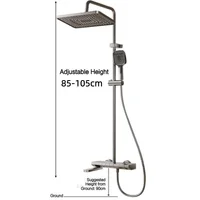 ชุดฝักบัวดิจิตอลแสดงอุณหภูมิ 4 ฟังก์ชั่น พร้อมก๊อกน้ำแบบปุ่มกดสำหรับอ่างอาบน้ำ ระบบผสมน้ำร้อนน้ำเย็น 5