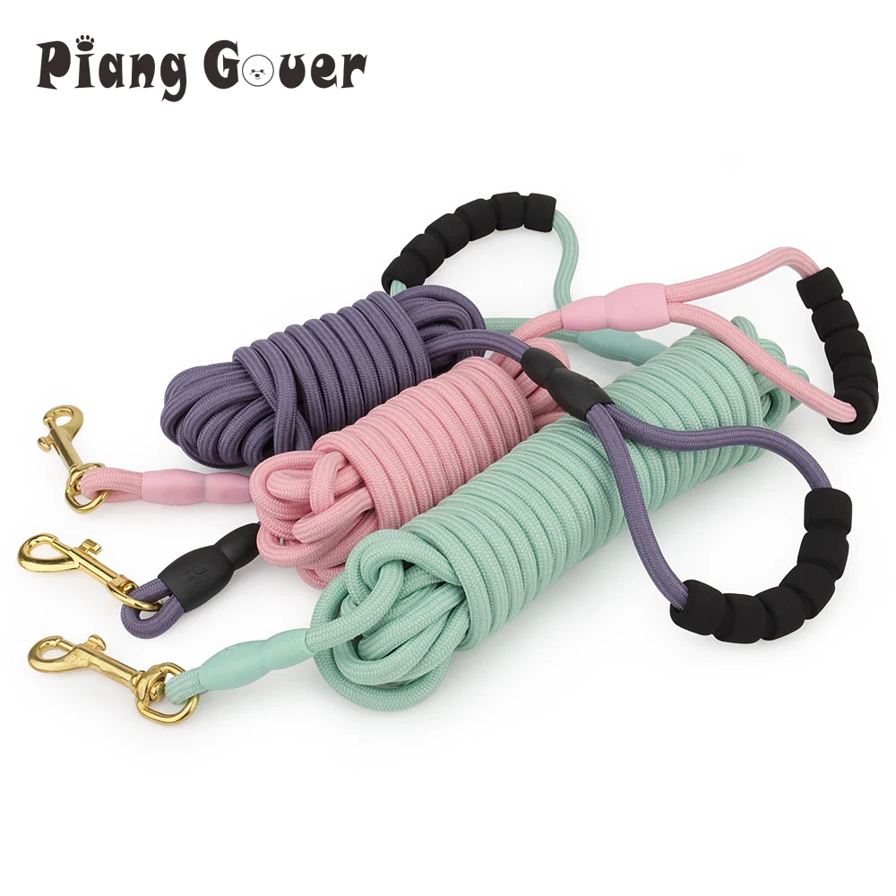 5M/10M Dog Leashes Pink Gray Pet Leash Outdoor Puppy Cat Dog Walk Rope