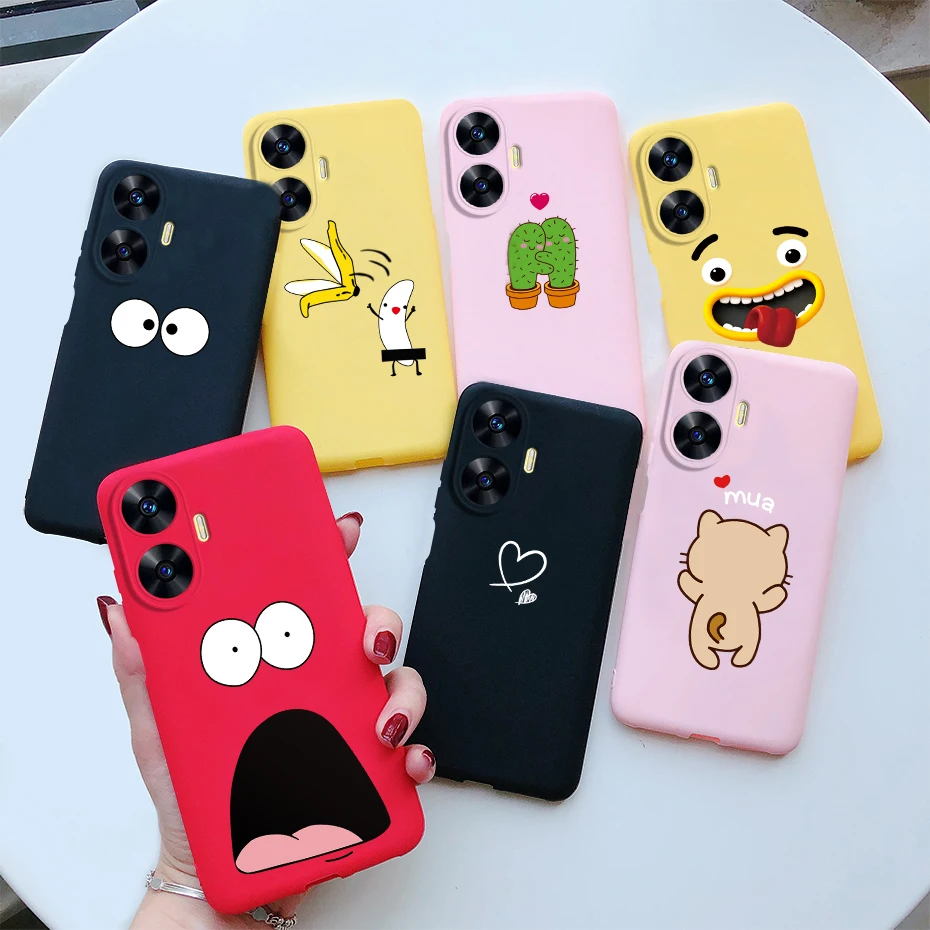 Cover HAOYE Per Realme C55 – Effetto Marmo Con Retro In Vetro Temperato E Bordo Morbido TPU – Protezione Antigraffio