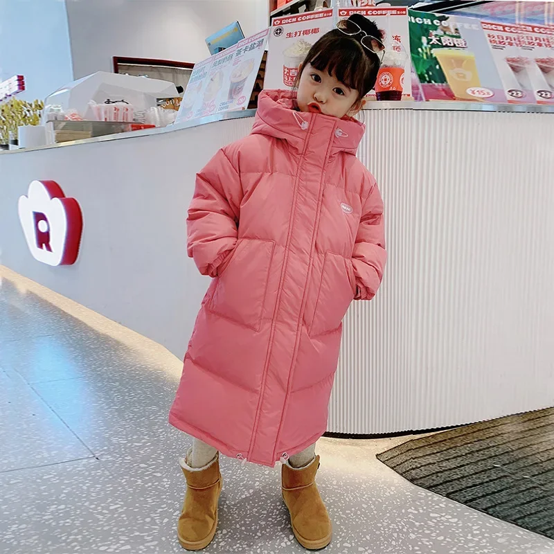 

2-18Years Very Keep Warm Winter Girls Jacket Teenager Mid-Length Cotton-padded Clothes Thickening Hooded Cotton Coat for Kids