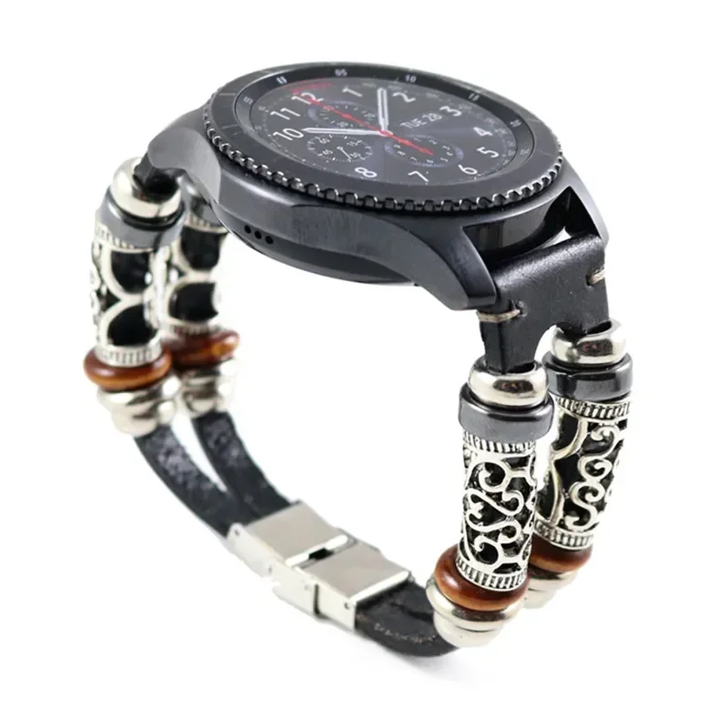 22mm Retro Leather Watch Band - Classic Style Replacement Strap