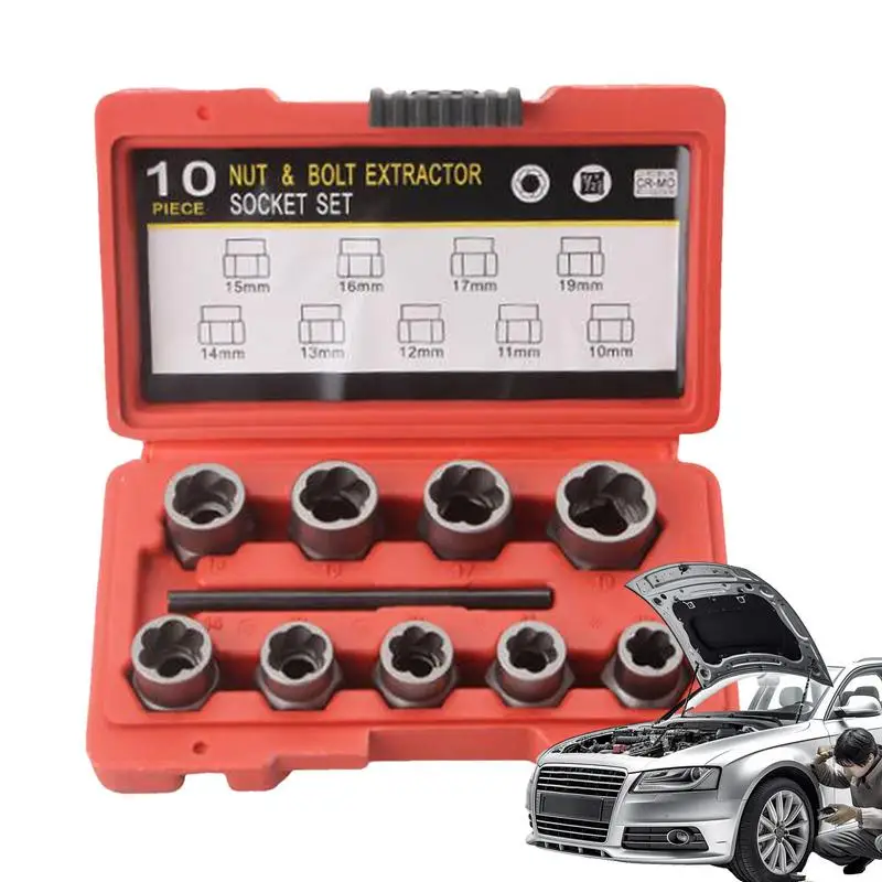 

Bolt Remover And Extractor Alloy Steel Stripped Lug Nut Remover Bolt Nut Remover Set Bolts Extractor Tool Set Stripped Bolt