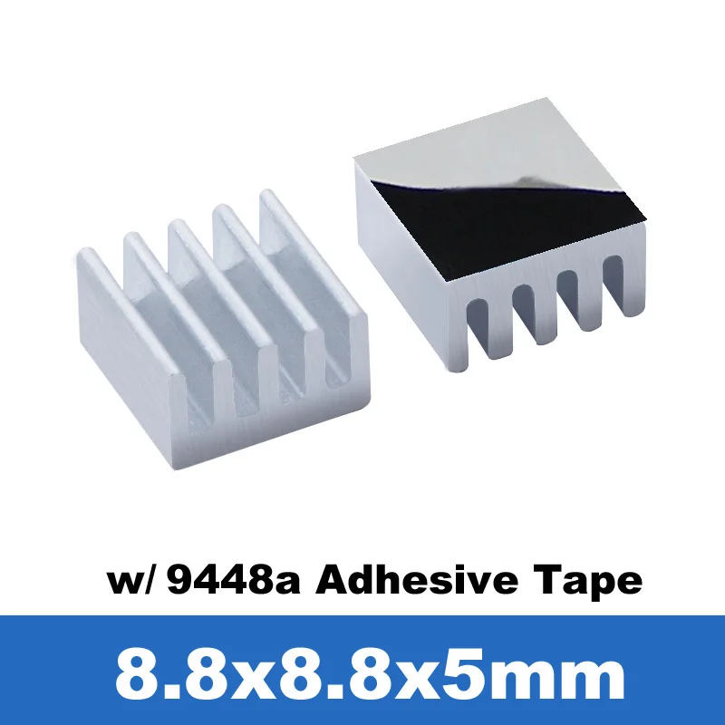 Aluminum Heatsink w/ Thermal adhesive tape Radiator,Heat sink w/ Thermally Conductive Adhesive Cooler for RAM Memory Chips-10pcs — view 3