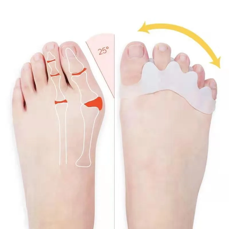 2pcs=1pair New Protective Toes Separator Suitable Bunion Corrector Material Soft Gel Straightener Spacers Stretchers Care Tool