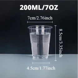 Disposable Clear Plastic Cups - Ideal for Outdoor Picnics, Parties, and Events (200ML)