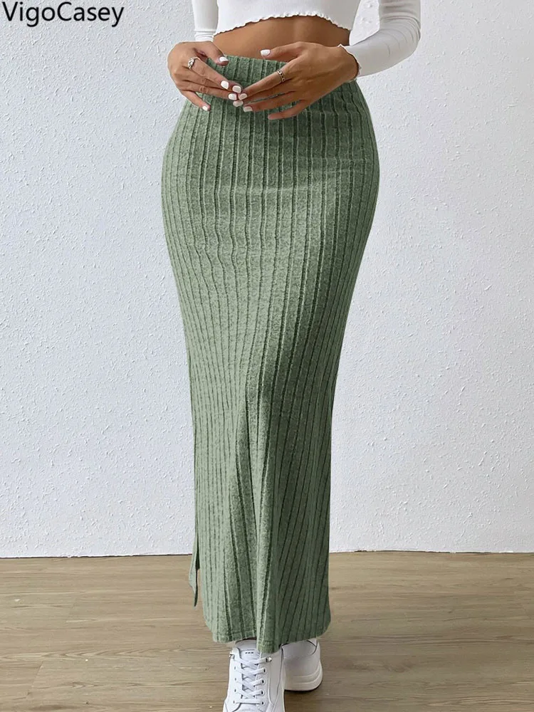 VigoCasey 2025 المرأة مثير سبليت متماسكة تنورة الس...