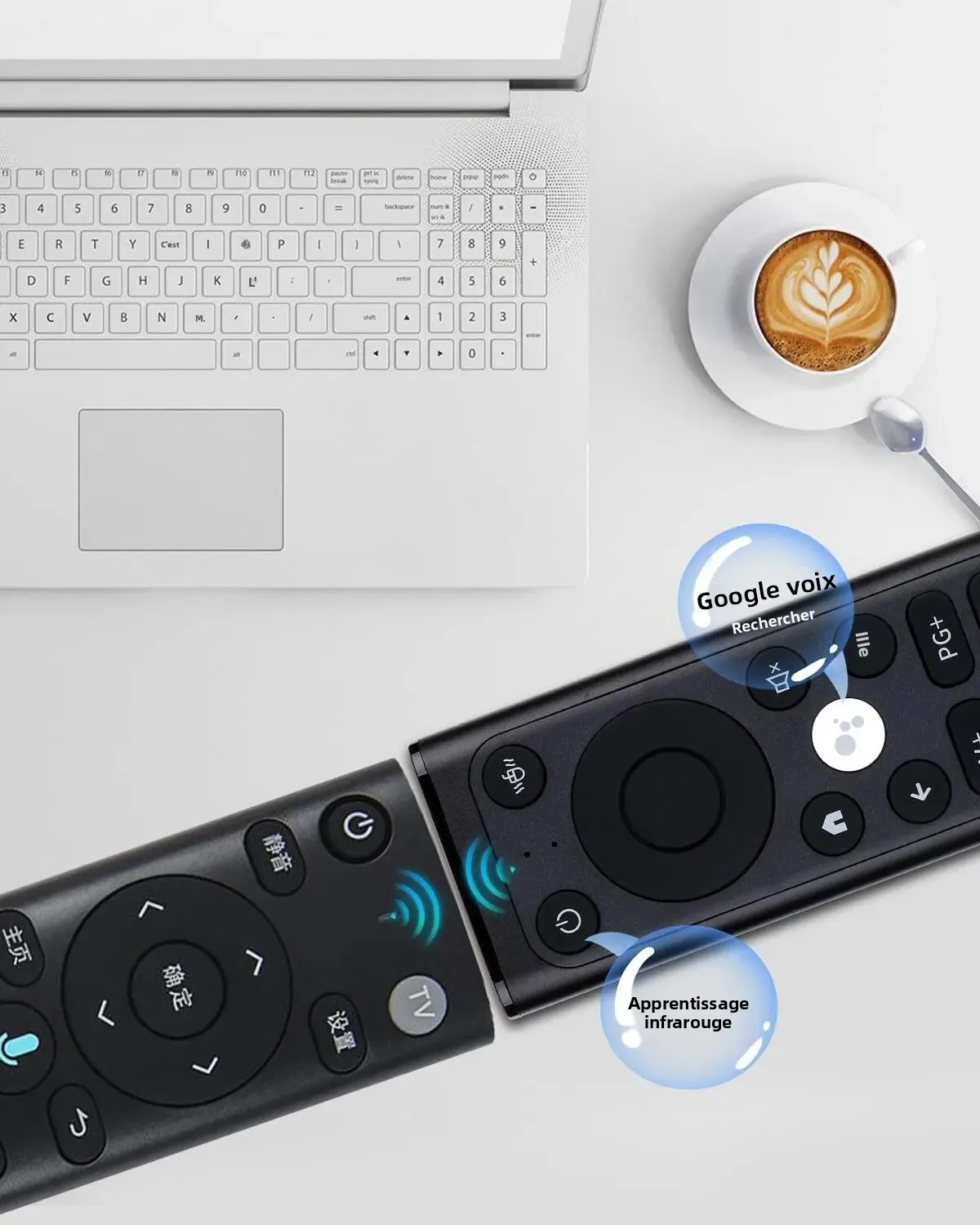 iPazzPort Mini 2.4G/BT Wireless Keyboard W/Air Mouse, IR TV Remote & Voice Control| Aluminum For PC/Android (only_voghion.com