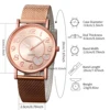 3pcs/set Women Fashion Plastic Strap Quartz Watch Rose Gold Gold Silver Set 6