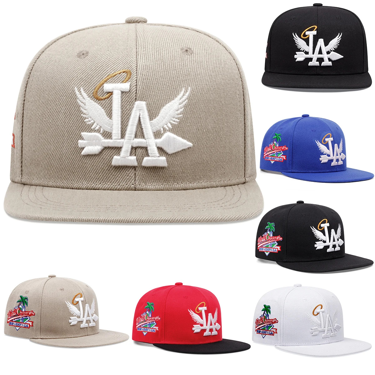 2024 Coconut Tree Embroidery Snapback - Men's Versatile Casual Hat