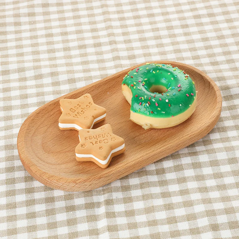 Walnut Wooden Tray Ins Wind Small Wooden Plate Japanese Rectangular Dinner Plate Cake Bread Coffee Tea Solid Wood Plate Tray 4