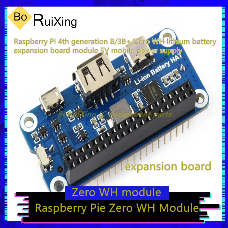 1 Pz/Lotto Li-Ion-Battery-Hat Raspberry Pi 4A Generazione B/3B +/Zero Wh Modulo Scheda Di Espansione Batteria Al Litio 5V Mobile Power Sup