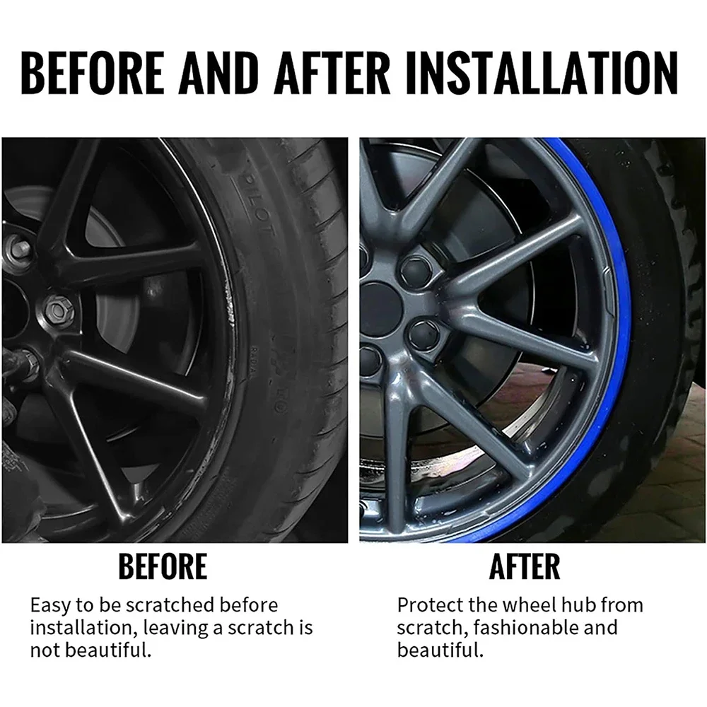 Heavy Duty Car Wheel Guard Rim Protector Trim Ring 17/18/19/20/21 Inch 4 Packs for Tesla Model 3 Y S X for BMW Benz Audi Hyundai car wheel rim rings