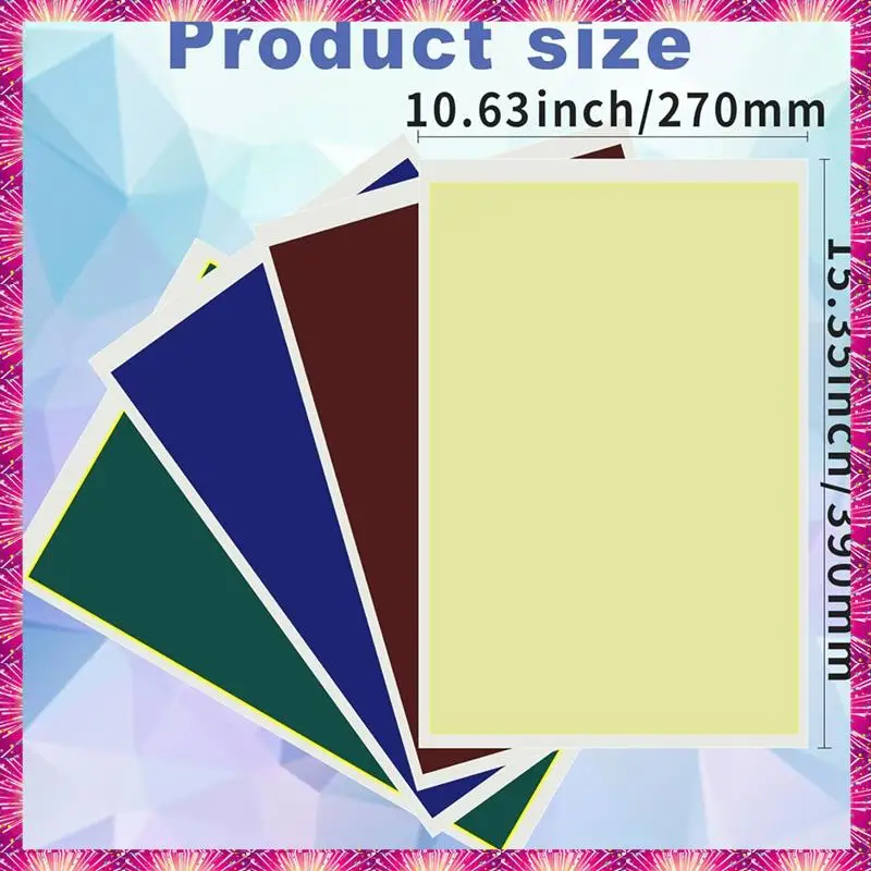 LUWEI 4Pieces Coloful Laser Engraving Marking Paper 39X27cm Engraving Color Paper Laser Marking For Ceramics Glass Metal
